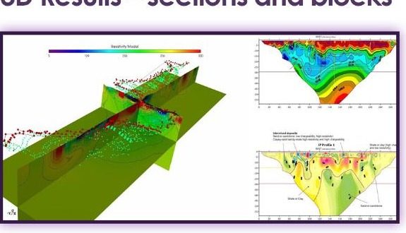 3D geophysical inversion sections and blocks